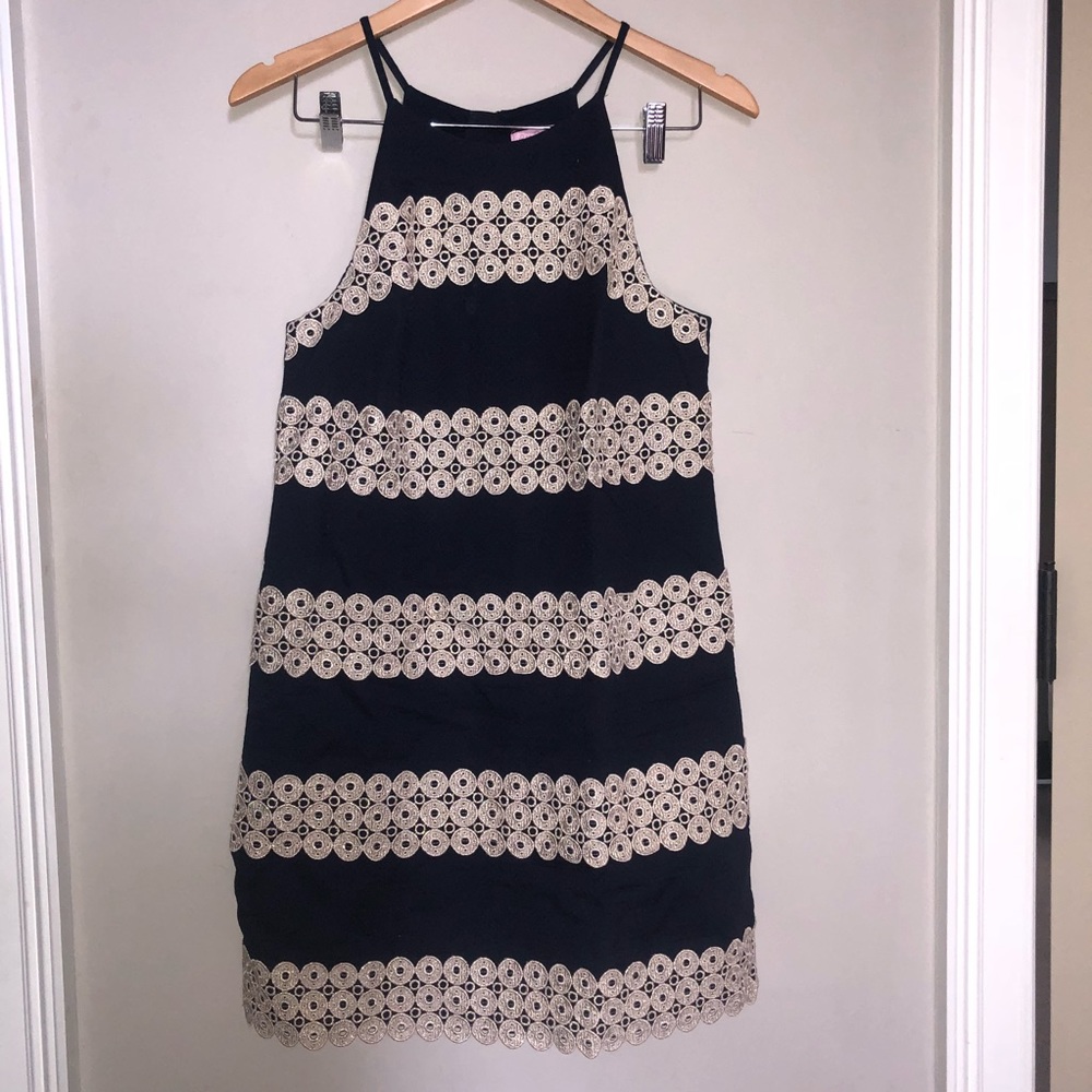 Lilly Pulitzer Navy and Gold Dress